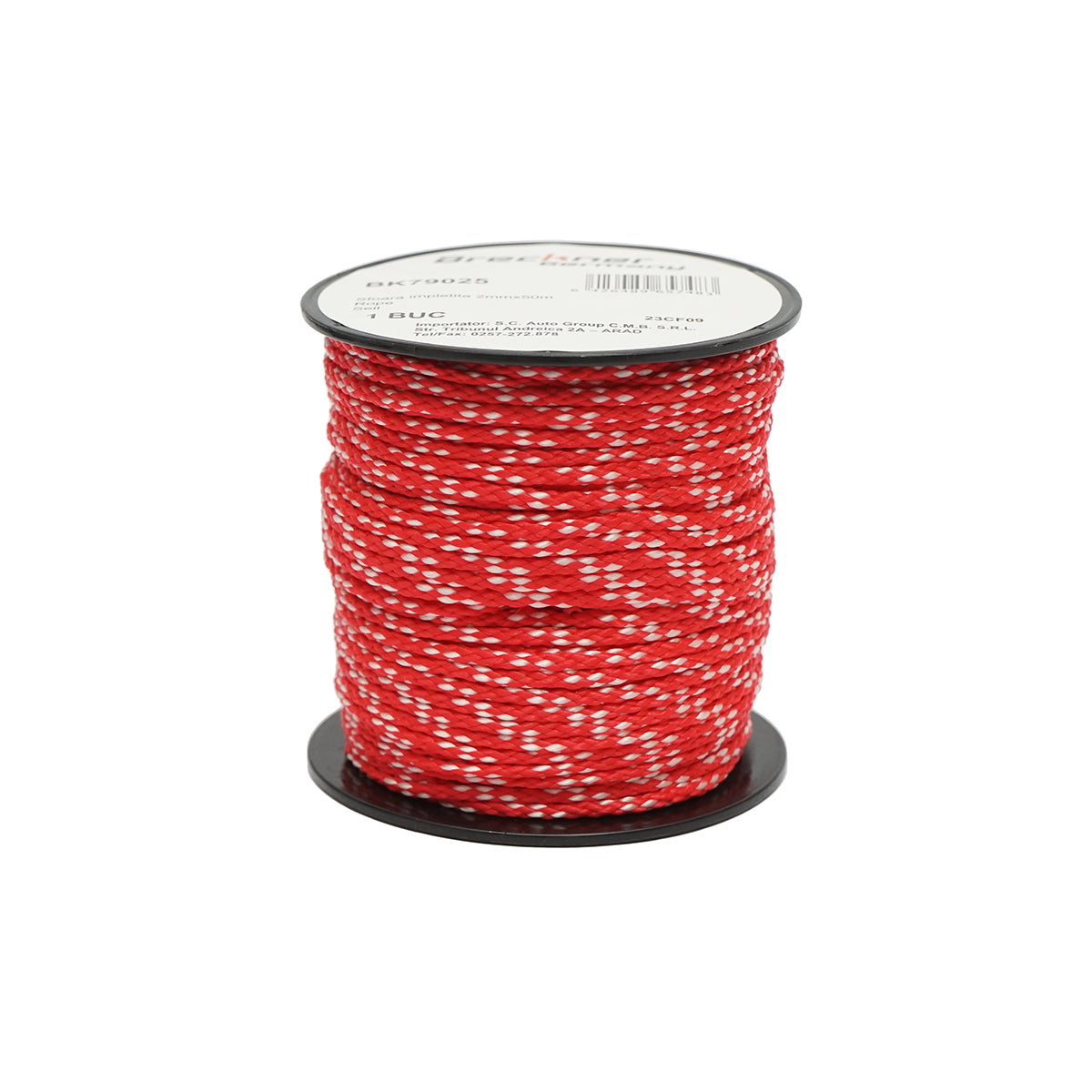 Braided rope 2mmx50m, red/white Breckner Germany